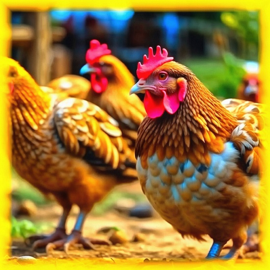 Блог #100. 
Chickens on a dacha plot. Image by MatchFixingBet.Ru