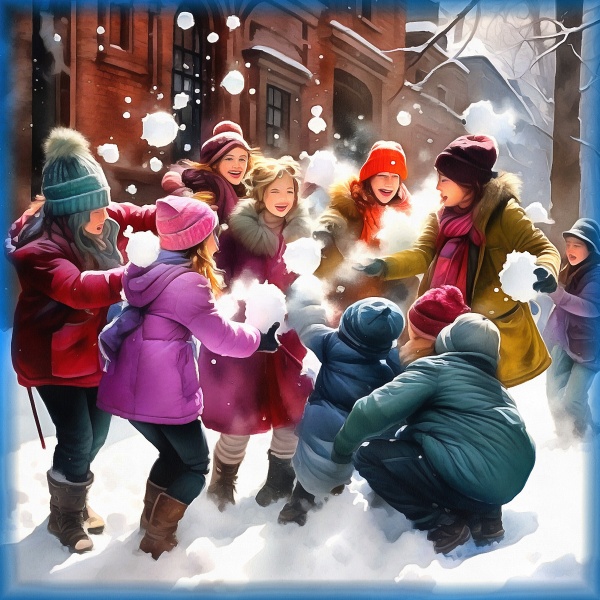 Блог #111. 
Ребята играют в снежки. Фото от MatchFixingBet.Ru
