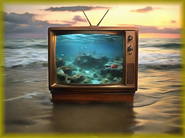 Блог #115. 
Телевизор плавает в море. Фото от MatchFixingBet.Ru