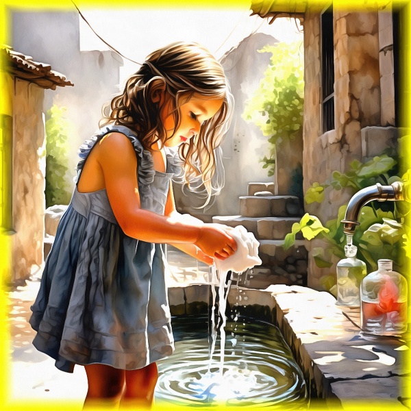 Блог #116. 
Девочка моет руки. Фото от MatchFixingBet.Ru