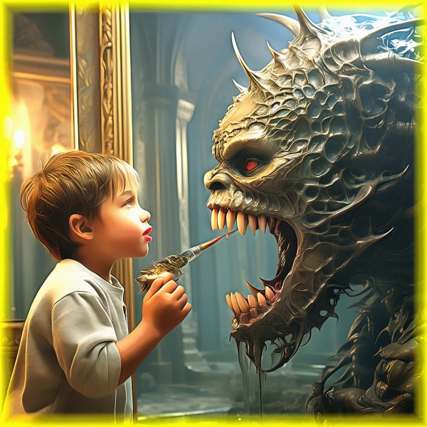 Блог #116. 
Мальчик чистит зубы дракону. Фото от MatchFixingBet.Ru