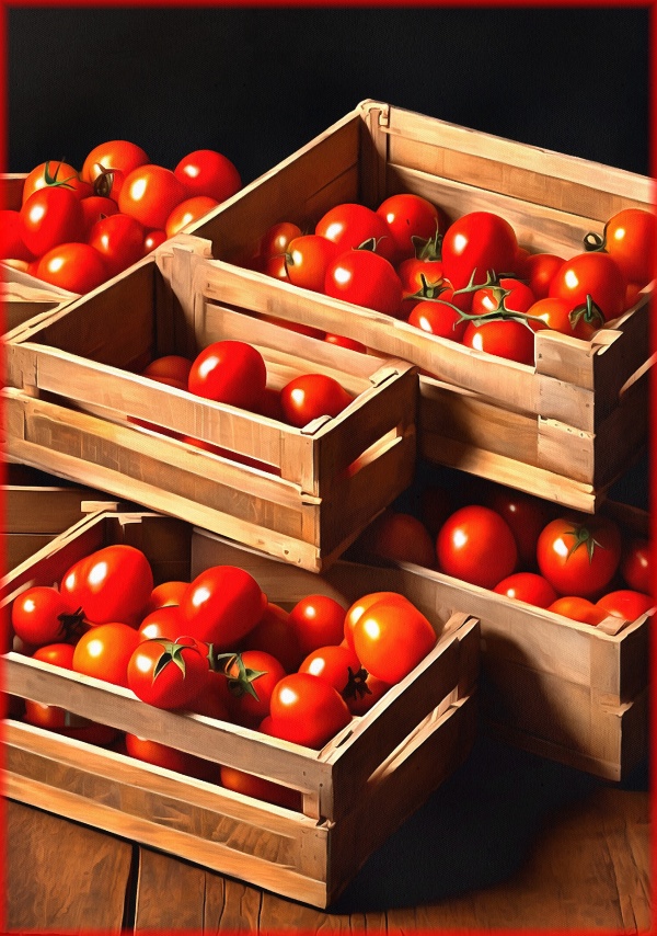 Блог #118. 
Ящики с собранными томатами Черри. Фото от MatchFixingBet.Ru