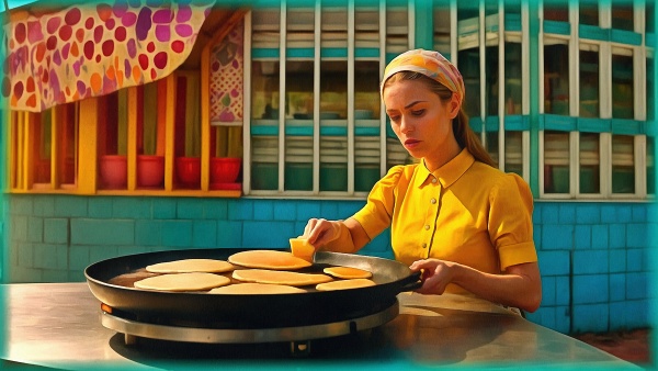 Блог #119. 
Женщина готовит блины на сковородке. Фото от MatchFixingBet.Ru