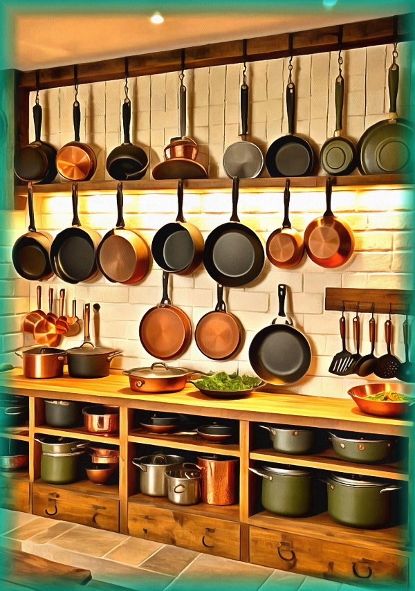 Блог #119. 
Большой выбор сковородок на кухне. Фото от MatchFixingBet.Ru