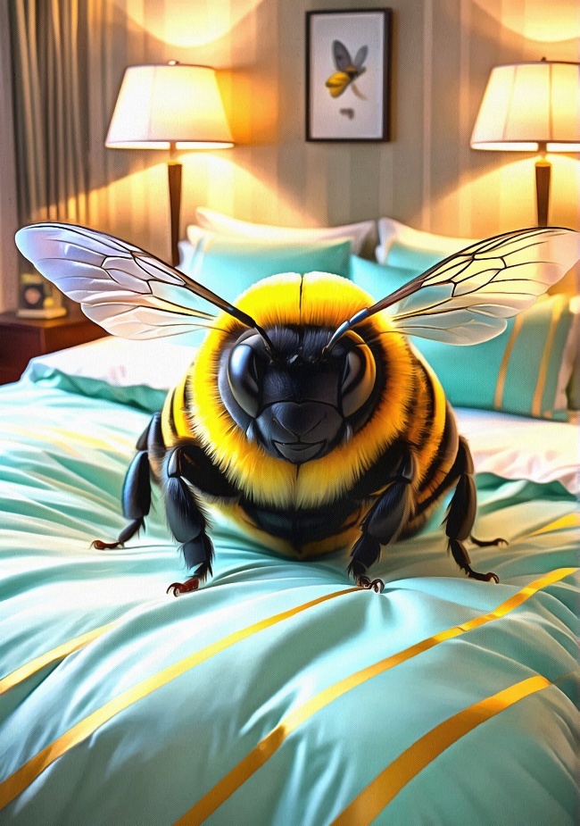 Блог #125. 
Пчела отдыхает на кровати. Фото от MatchFixingBet.Ru