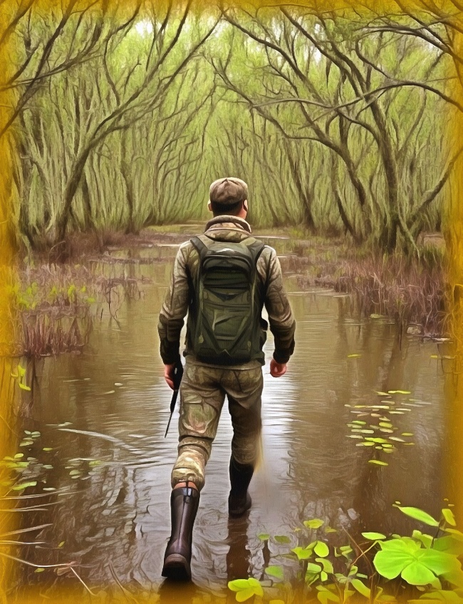 Блог #126. 
Охотник шагает по болоту. Фото от MatchFixingBet.Ru