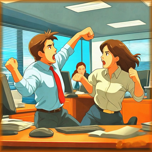 Блог #129. 
Коллеги ругаются в офисе. Фото от MatchFixingBet.Ru