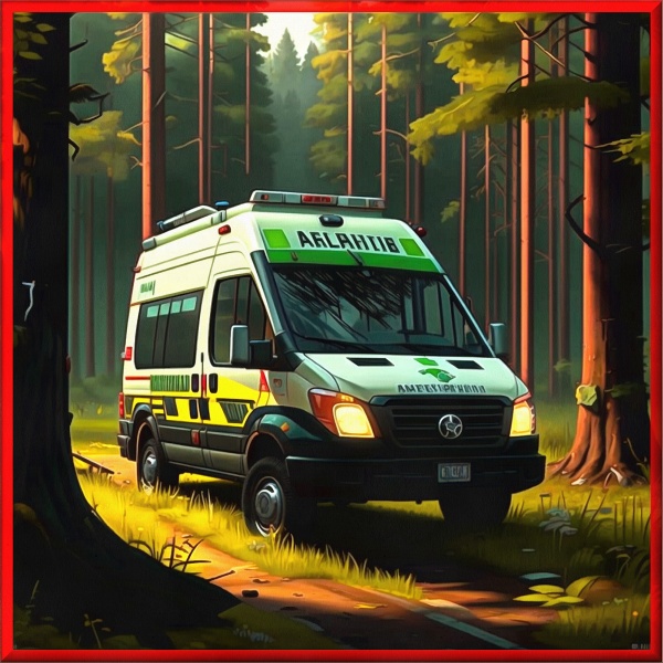 Блог #133. 
Карета скорой помощи в летнем красивом лесу. Фото MatchFixingBet.Ru