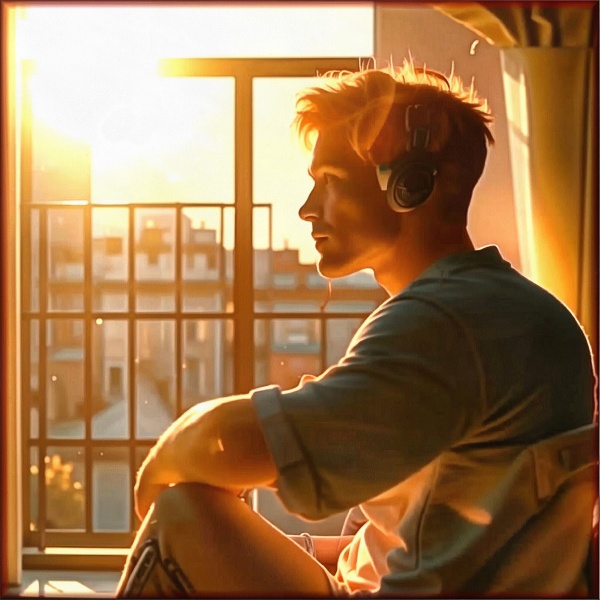Блог #134. 
Парень слушает музыку и смотрит на солнце в окне. Фото от MatchFixingBet.Ru