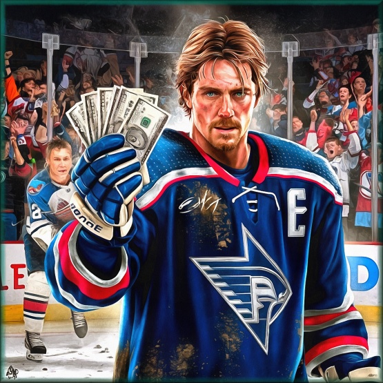 Блог #132. 
Hockey player holds the money. Photo by MatchFixingBet.Ru