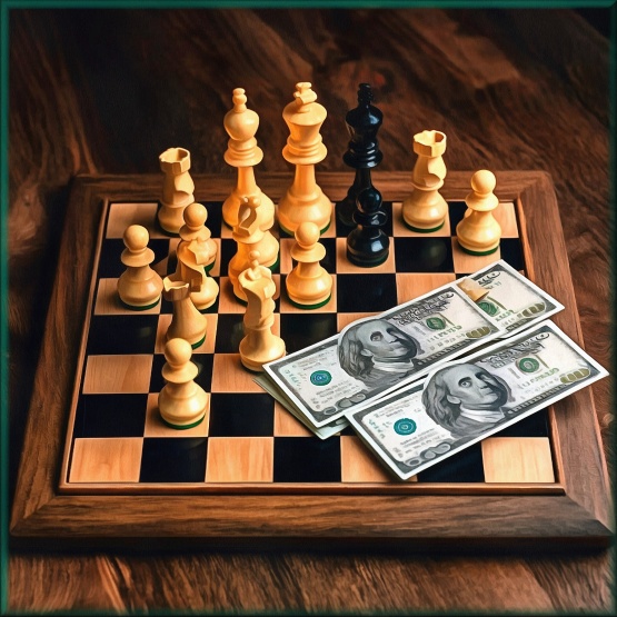 Блог #132. 
Chess pieces and cash. Photo by MatchFixingBet.Ru