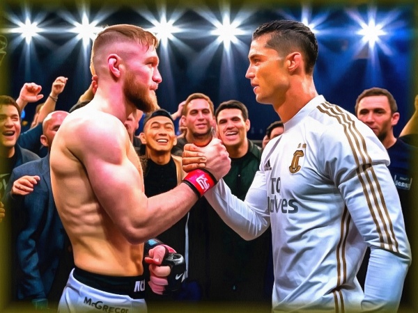 Блог #145. 
Conor McGregor and Cristiano Ronaldo shake hands. Foto by MatchFixingBet.Ru