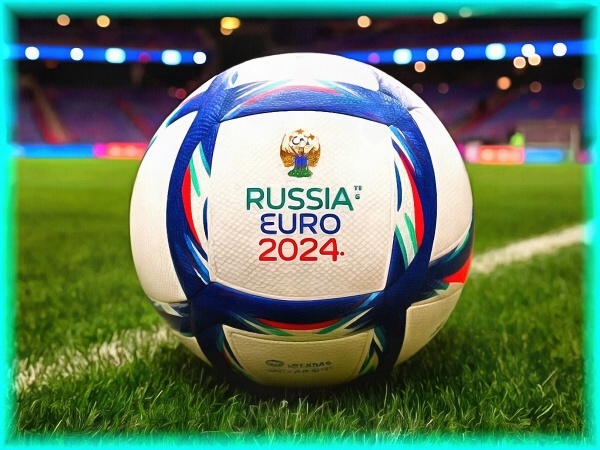 Блог #150. 
Мяч и Россия на Евро-2024. Картинка от MatchFixingBet.Ru