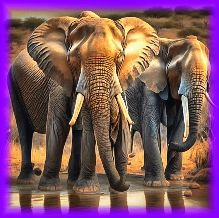 Блог #60. Two elephants in Africa. Painting from MatchFixingBet.Ru