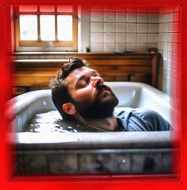 Блог #96. 
Мужчина моется в ванне. Фото от MatchFixingBet.Ru
