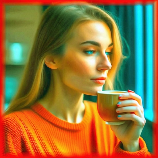 Блог #97. 
Девушка пьёт чай. Фото от MatchFixingBet.Ru